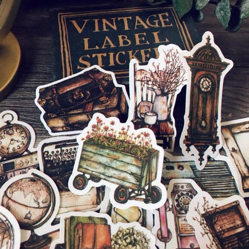 60pcs/pack Vintage Style Junk Journal Stickers