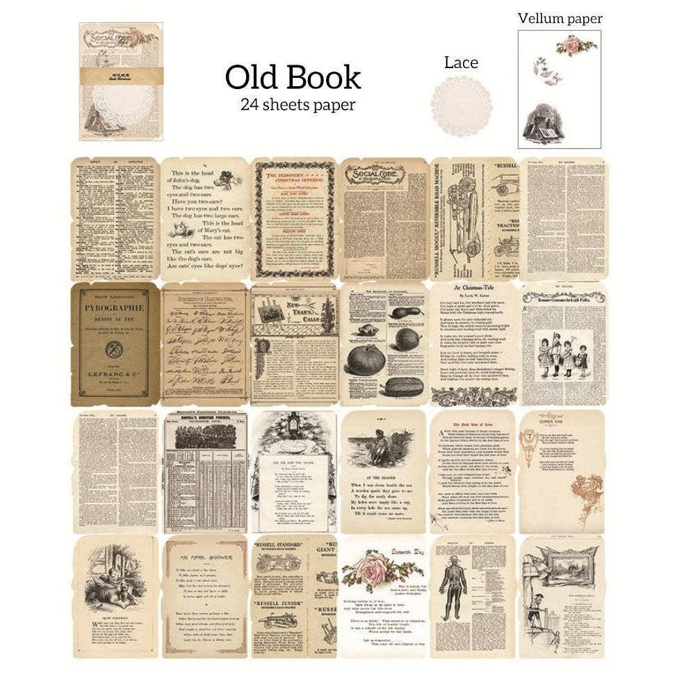 Vintage Design Book Pages, Junk Journal kit, Scrapbook Paper