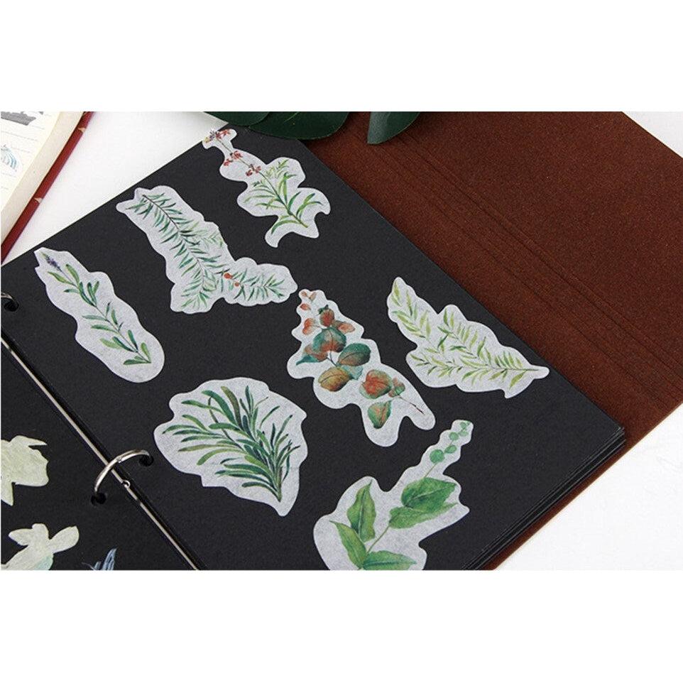 34 Green Plants Washi Stickers Pack , Leaves Stickers