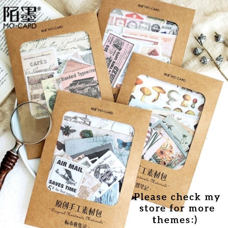 36pcs Junk Journal kit Vintage Art themed Scrapbook Stickers Ephemera