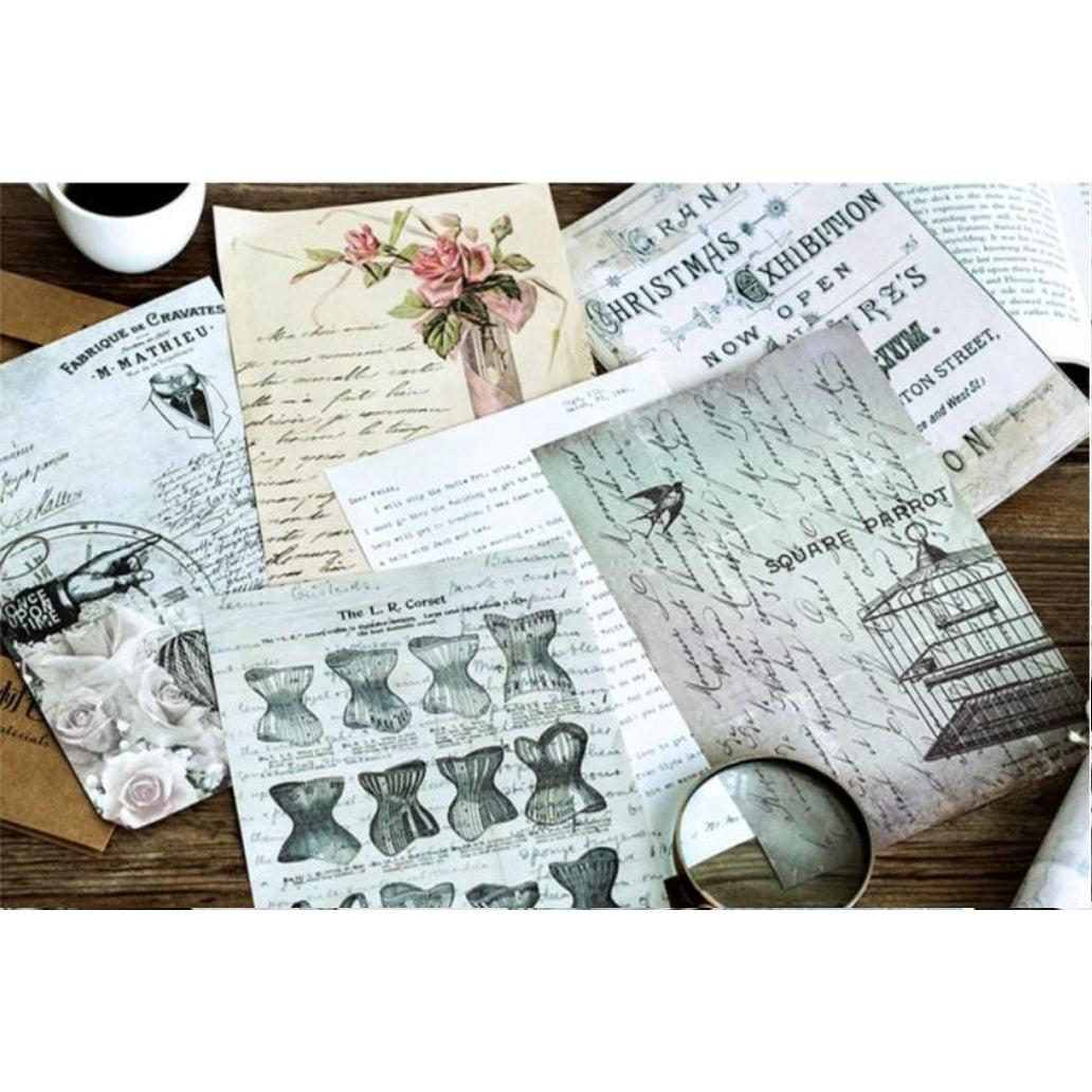 36pcs Junk Journal kit Vintage Art themed Scrapbook Stickers Ephemera