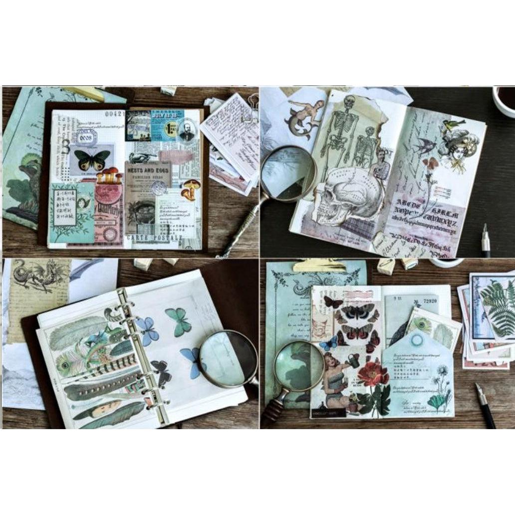 36pcs Junk Journal kit Vintage Art themed Scrapbook Stickers Ephemera