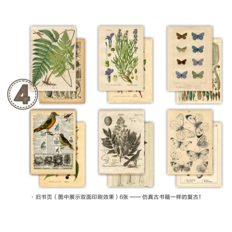 36pcs Junk Journal kit, Vintage Nature Themed Scrapbook Stickers Ephemera