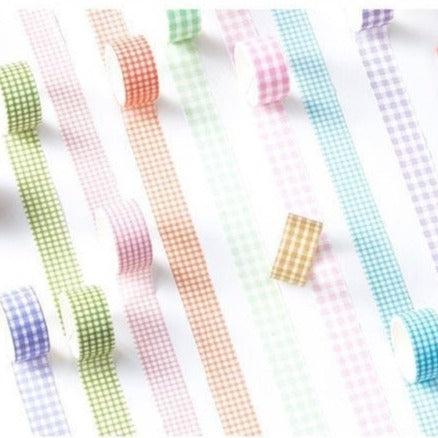 4 rolls/set Checkered Washi Tapes, Basic Journal Tape, Masking Tape