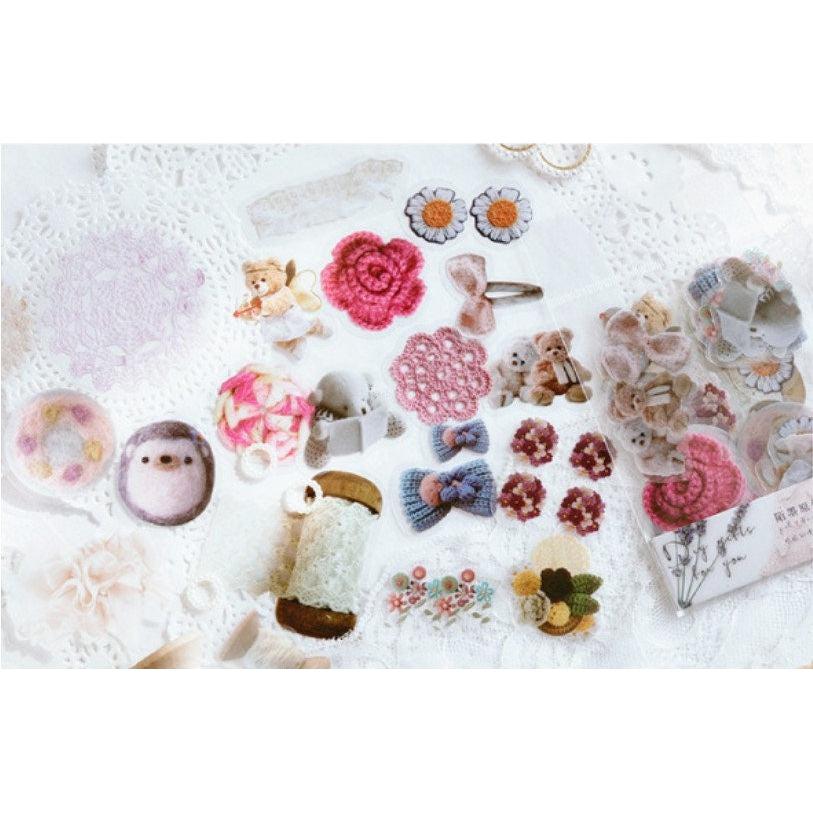 40pcs Cute Craft Gifts Stickers, PET Clear Stickers Pack