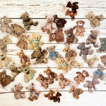 40pcs Journal Stickers Pack, PET Clear Toy Bear Stickers