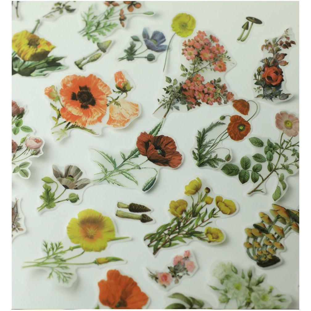 40pcs large Vintage Flower Washi Stickers Pack