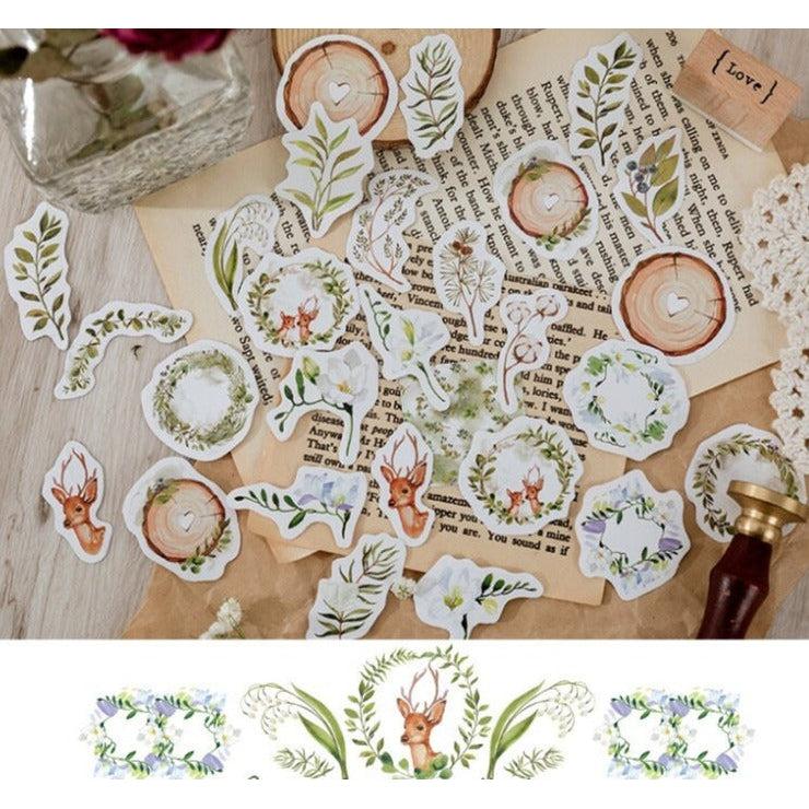 46pcs boxed Stickers Forest Themed Stickers Deer Stickers