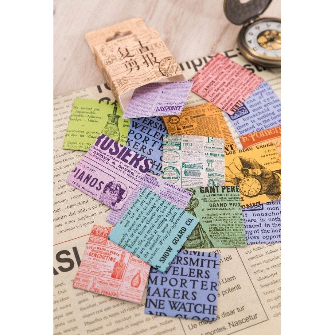 46pcs boxed Stickers Vintage Newspaper Clippings Stickers