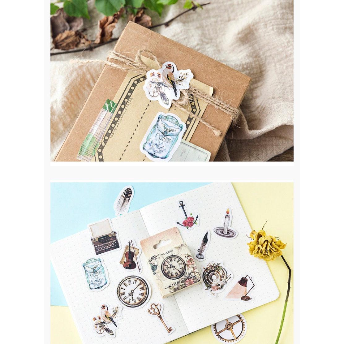 46pcs Vintage Watercolor illustration style Stickers