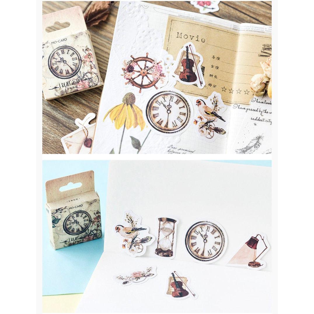 46pcs Vintage Watercolor illustration style Stickers