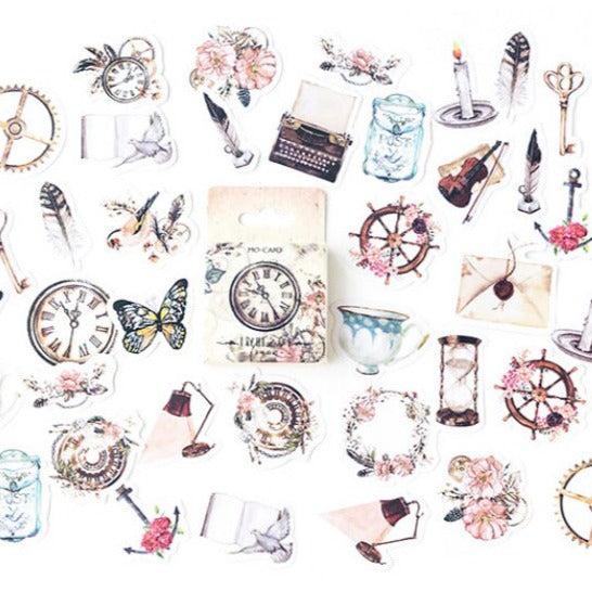 46pcs Vintage Watercolor illustration style Stickers