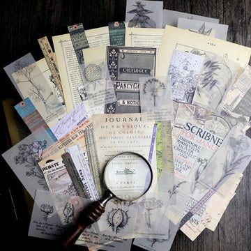 50 pcs/pack Junk Journal kit, Vintage Collection Themed Scrapbook Paper