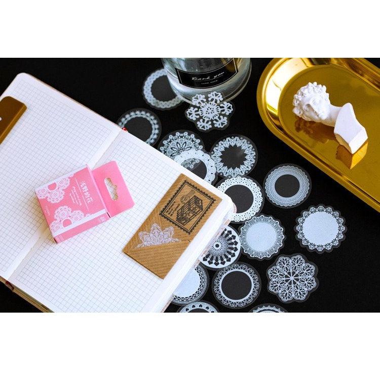 50pcs Clear Lace Stickers envelope sealing stickers Waterproof