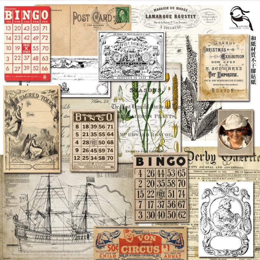 50pcs/pack Vintage Junk Journal Ephemera, Scrapbook Paper