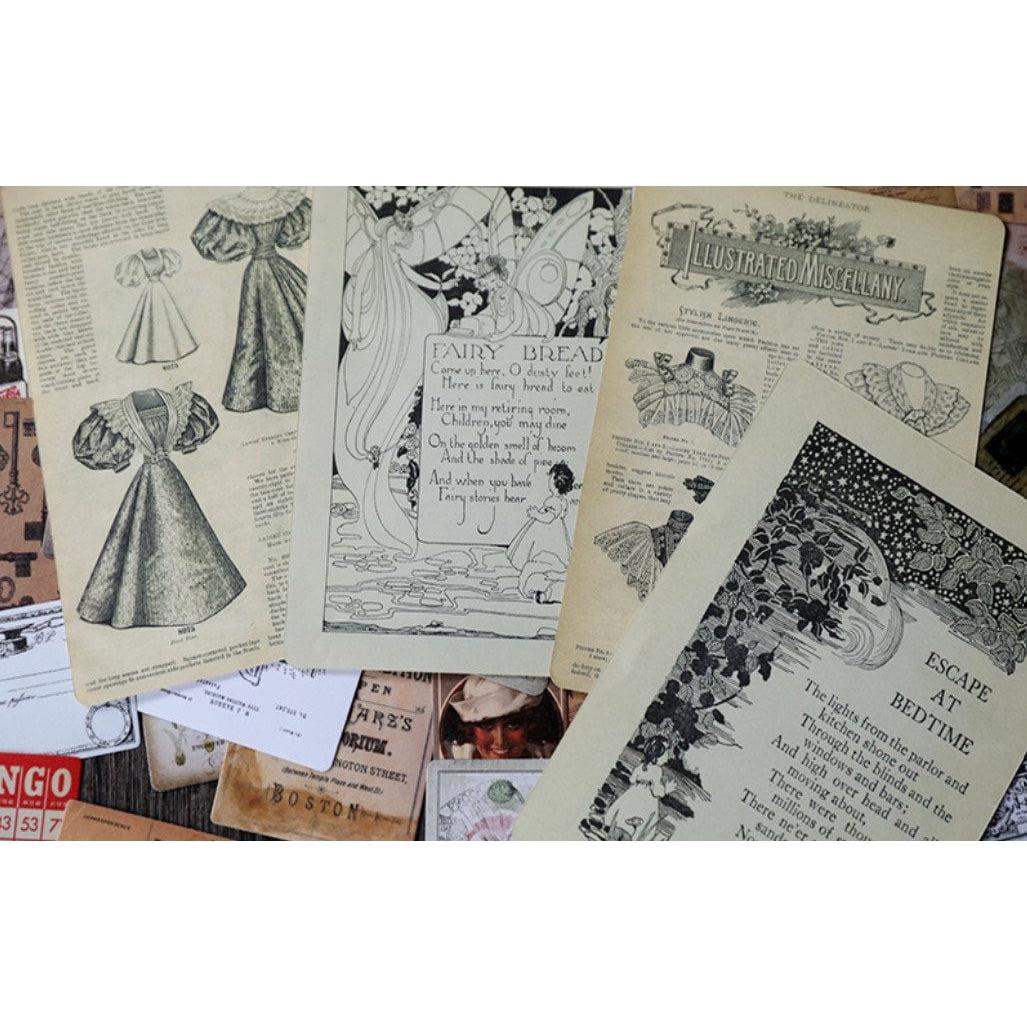 50pcs/pack Vintage Junk Journal Ephemera, Scrapbook Paper