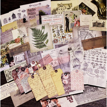 59pcs/pack Junk Journal kit, Ephemera, Scrapbook Paper