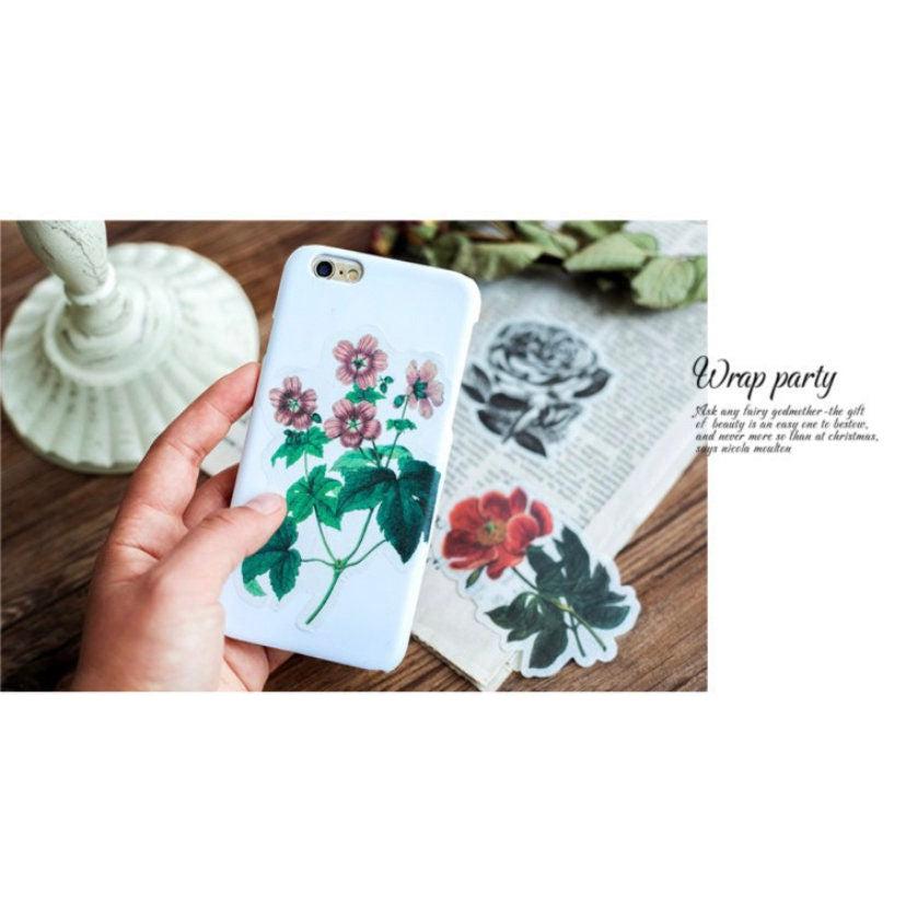 60pcs/pack Vintage Style Large Flower & Fairytales Themed Stickers