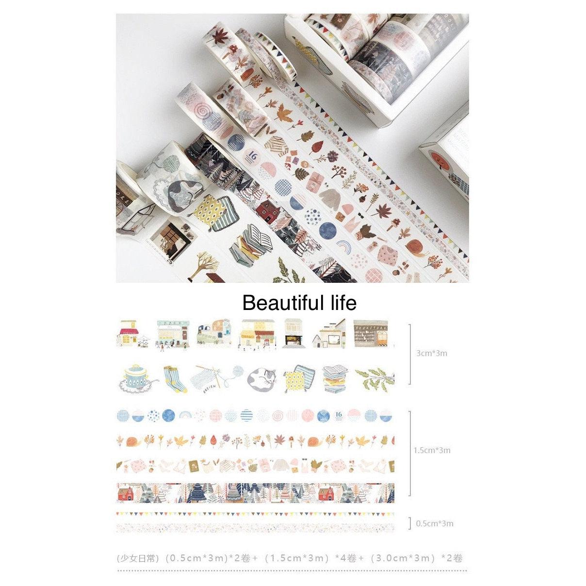 8 Rolls/Set Washi Tapes Masking Tape Journal Tapes Basic Tapes