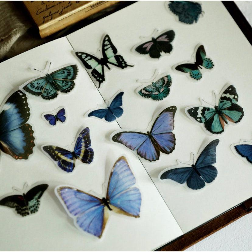 80pcs Translucent Butterfly Sticker Pack, Butterflies Specimens Stickers