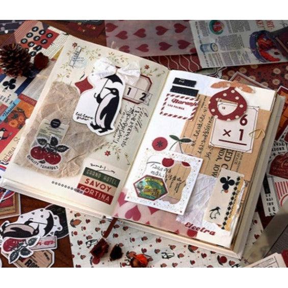 88Pcs Junk Journal Kit, Ephemera, Stickers, Scrapbook Paper Set #Green