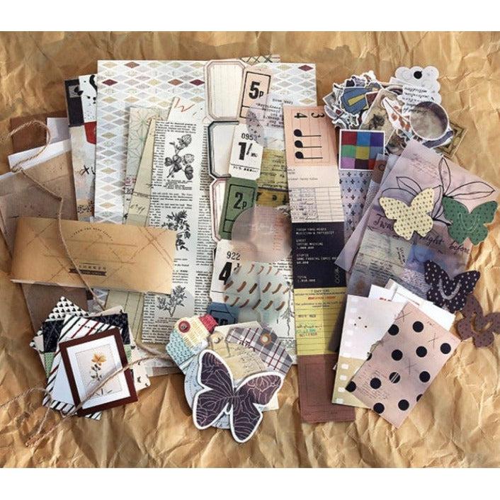 88Pcs Junk Journal Kit, Ephemera, Stickers, Scrapbook Paper Set #Green