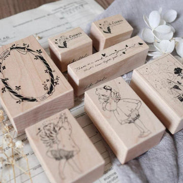 Bookplate Themed Wooden Stamps, Designed by 礼可like Vol. 5