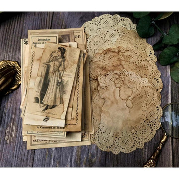 Coffee Dyed Vintage Style Junk Journal kit, Ephemeras