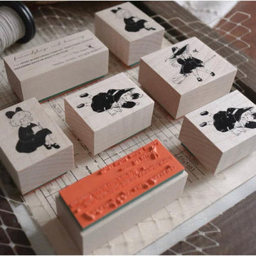Cute Little Witch Wooden Stamps, Designed by 礼可like