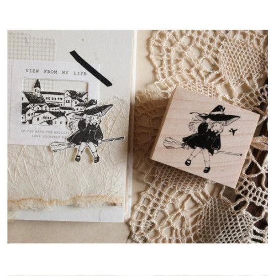 Cute Little Witch Wooden Stamps, Designed by 礼可like