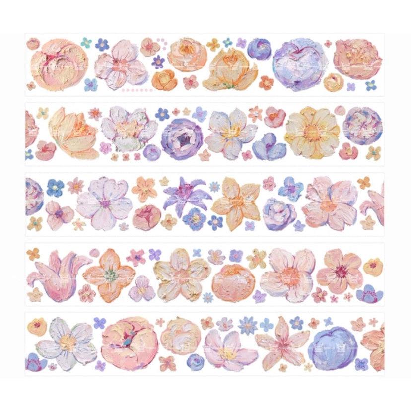 Deer Washi Tapes/ “Flowers Oil Painting” Washi Tapes, Stickers