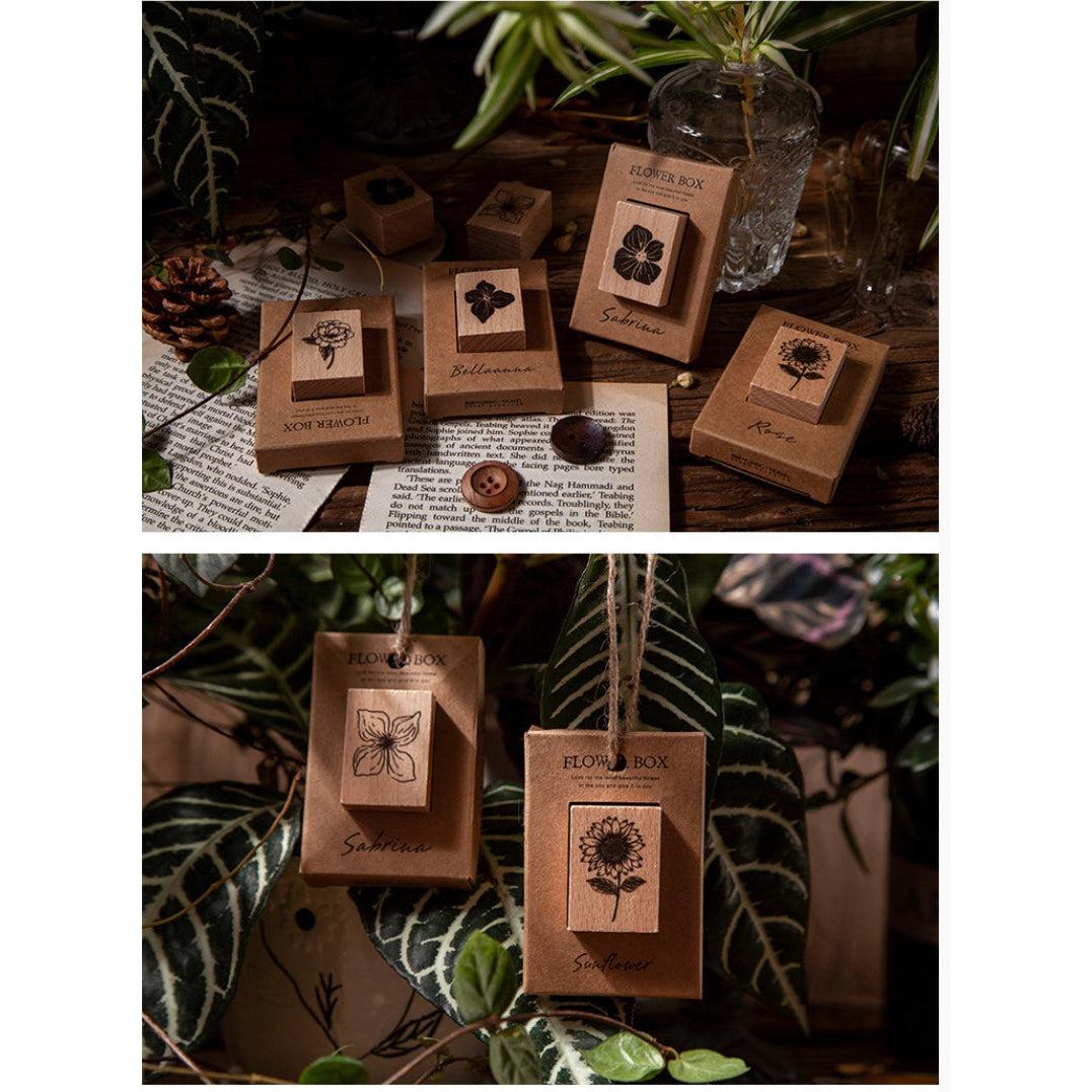 “Flowers Box” Series Stamps, Wooden Stamps, Rubber Stamps