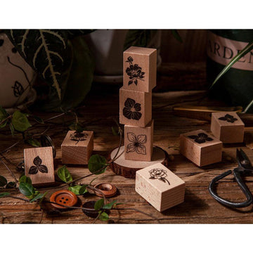 “Flowers Box” Series Stamps, Wooden Stamps, Rubber Stamps