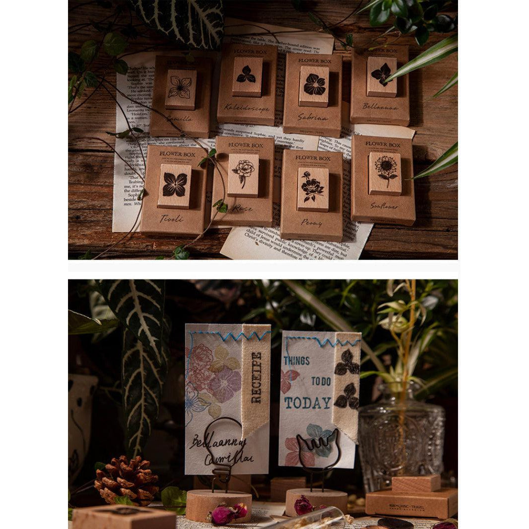 “Flowers Box” Series Stamps, Wooden Stamps, Rubber Stamps