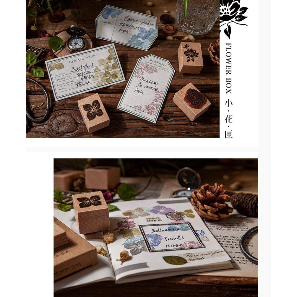 “Flowers Box” Series Stamps, Wooden Stamps, Rubber Stamps