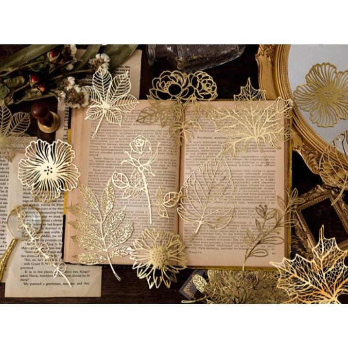 Gold Foil Paper Lace Sets, Hollow Scrapbook Paper, Junk Journal Supplies