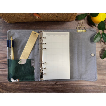 Green Bullet Journal, Ring Binder, Traveler’s Journals