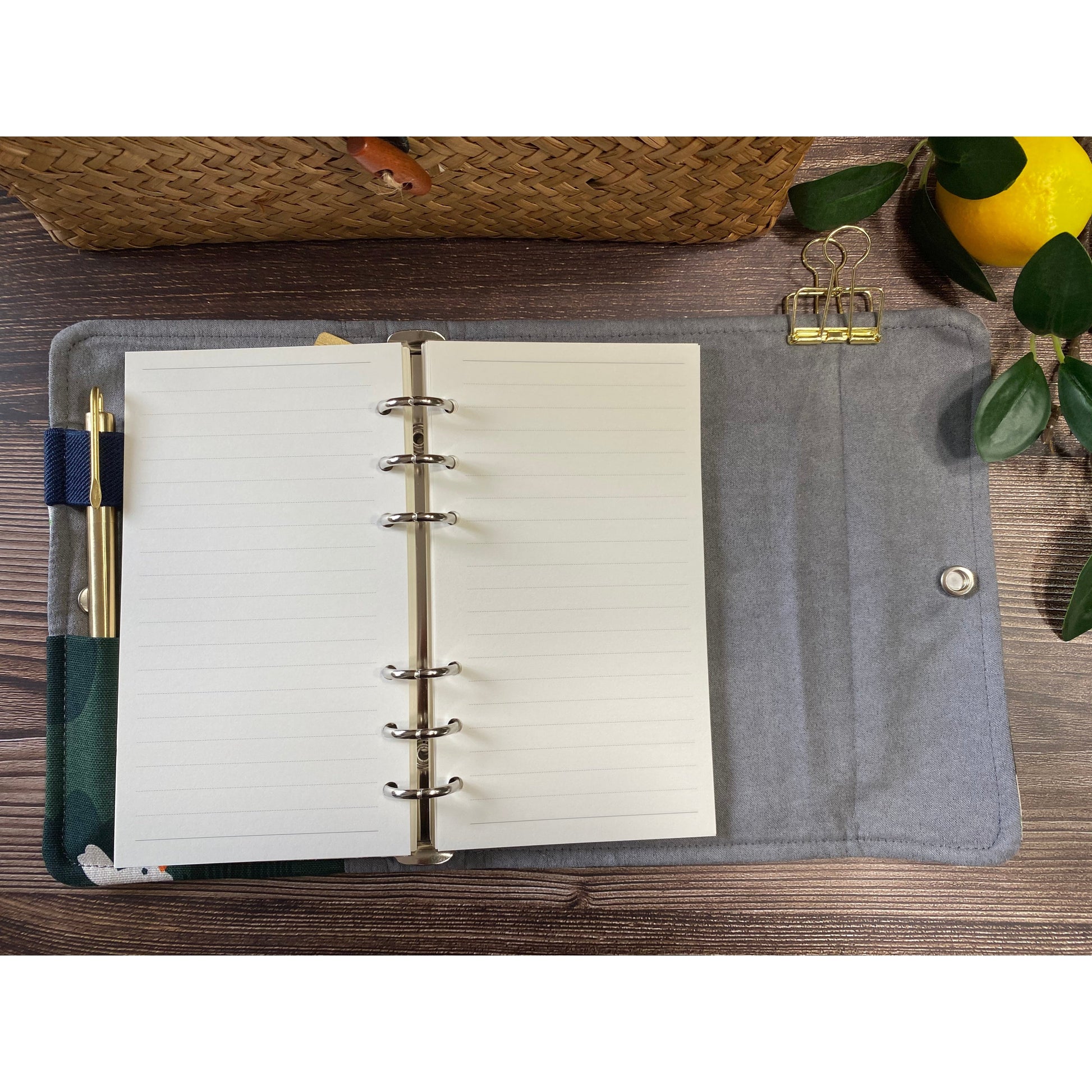 Green Bullet Journal, Ring Binder, Traveler’s Journals