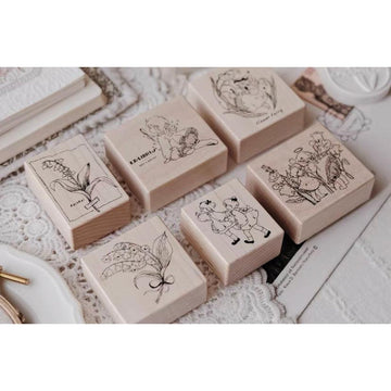 Lily of the Valley & Fairies Wooden Stamps, Angle Stamps Designed by 礼可like Vol.4