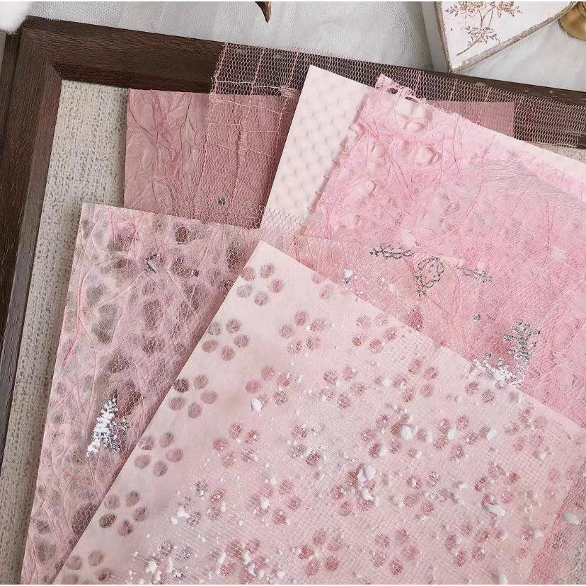 Mixed Paper Pack, Assorted Color Cotton, Mesh, Crepe, Mulberry, Lace, Tissue, Decoupage Paper, Scrapbook Paper