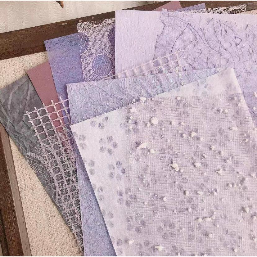 Mixed Paper Pack, Assorted Color Cotton, Mesh, Crepe, Mulberry, Lace, Tissue, Decoupage Paper, Scrapbook Paper