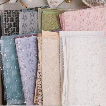 Mixed Paper Pack, Assorted Color Cotton, Mesh, Crepe, Mulberry, Lace, Tissue, Decoupage Paper, Scrapbook Paper