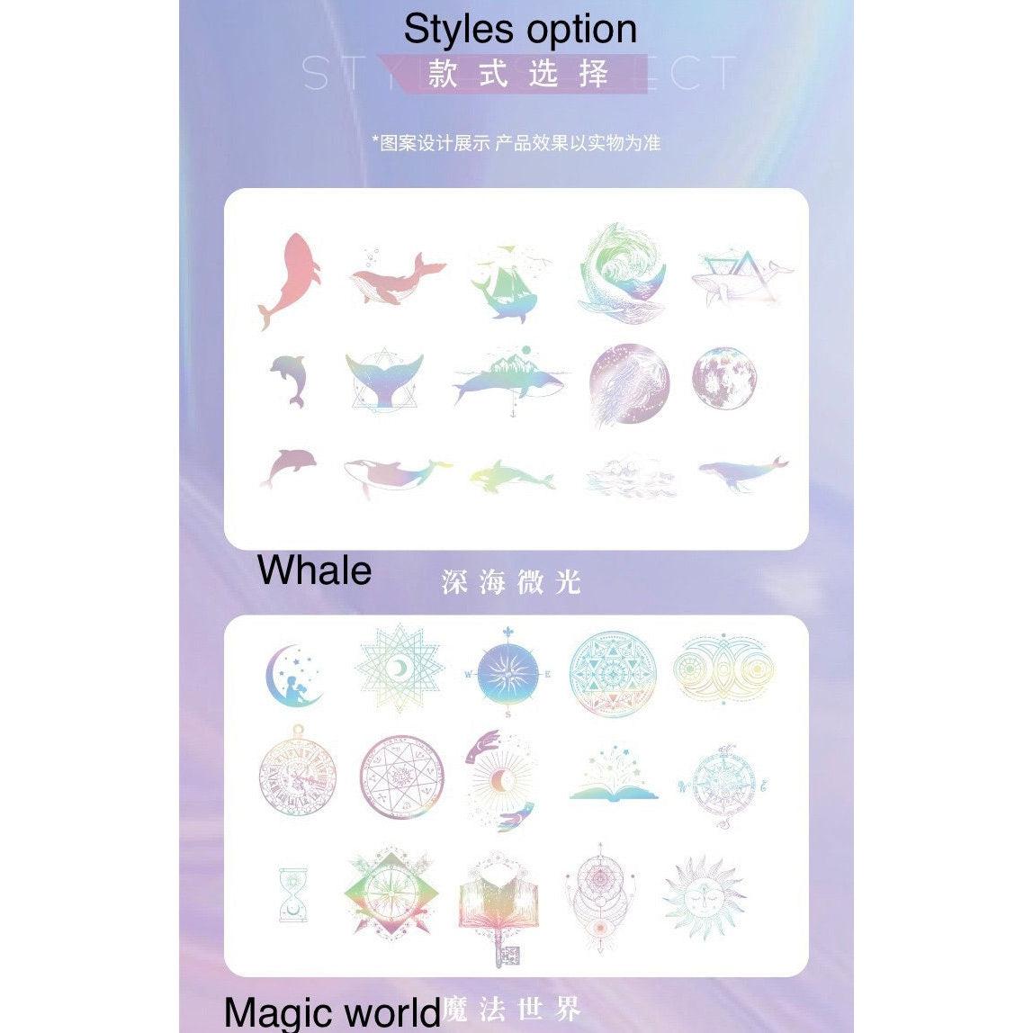 Nature Themed Laser Lace Journal Stickers Packs