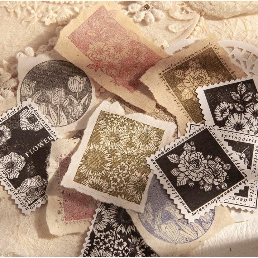 “Night Summer Flower Sea” Series Wooden Stamps, Flowers Stamps, Plants Stamps