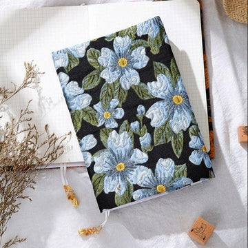 Notebook Journals scrapbook, Handmade Blue Flower Fabric Journal Covers