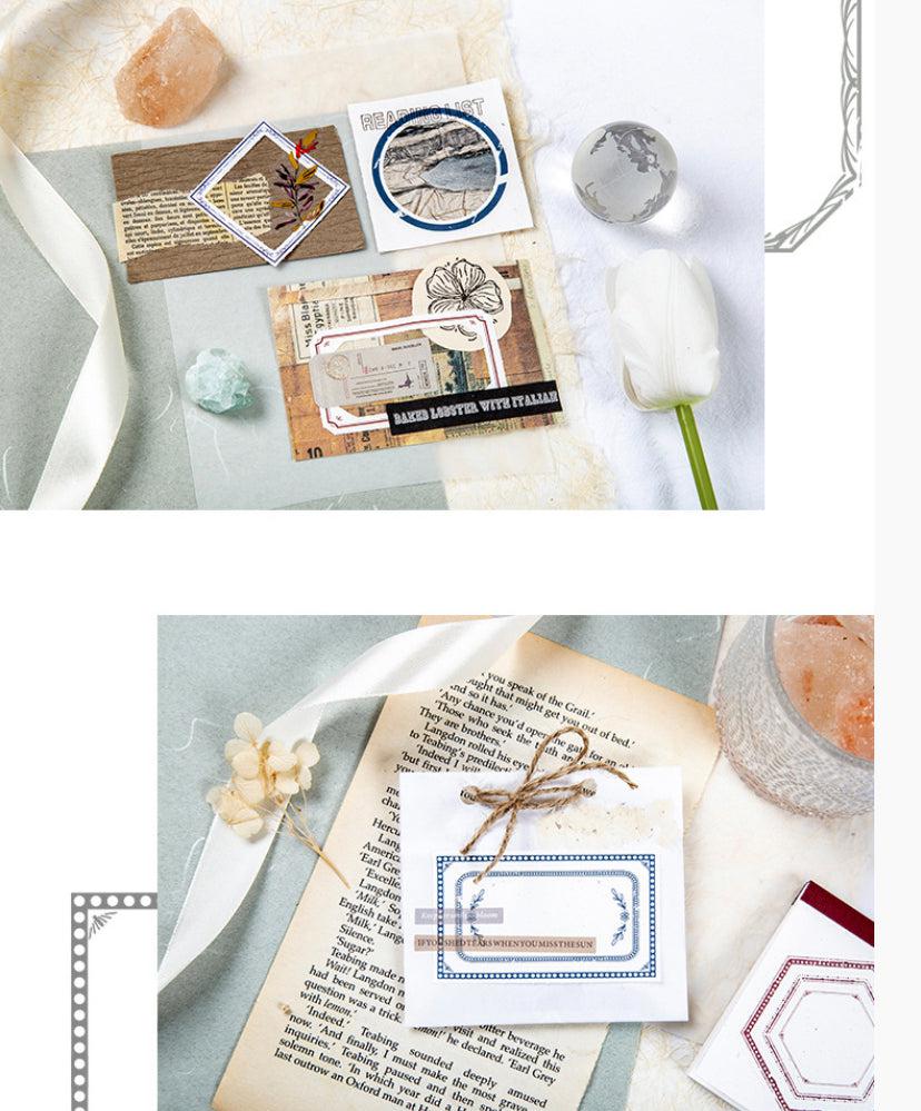 Paper frames and labels for junk journaling, scrapbooking