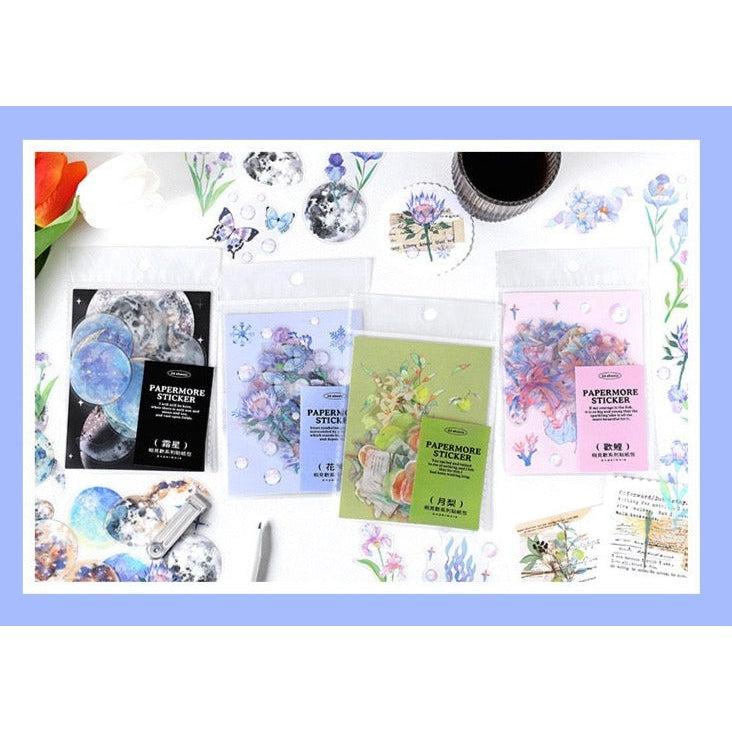 PET Clear Watercolor Paintings stickers, Fruit Stickers Pack