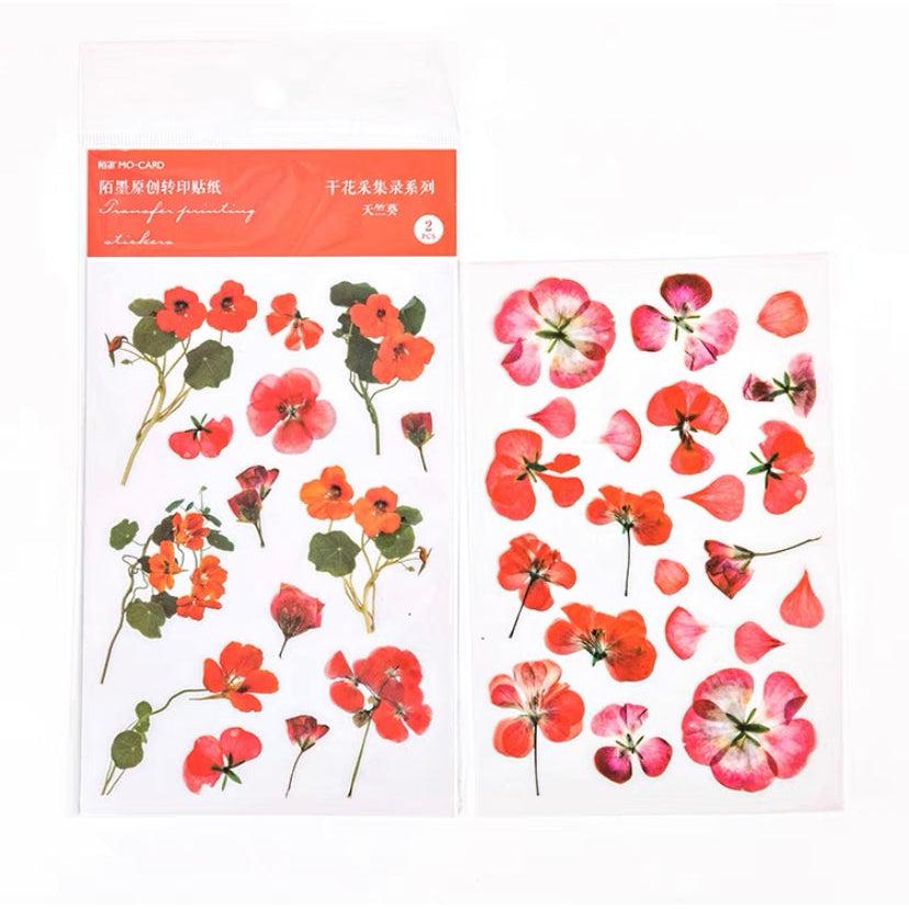 Print-on Flower Stickers Sheets, Flora Botanical Plant Sticker Sheets