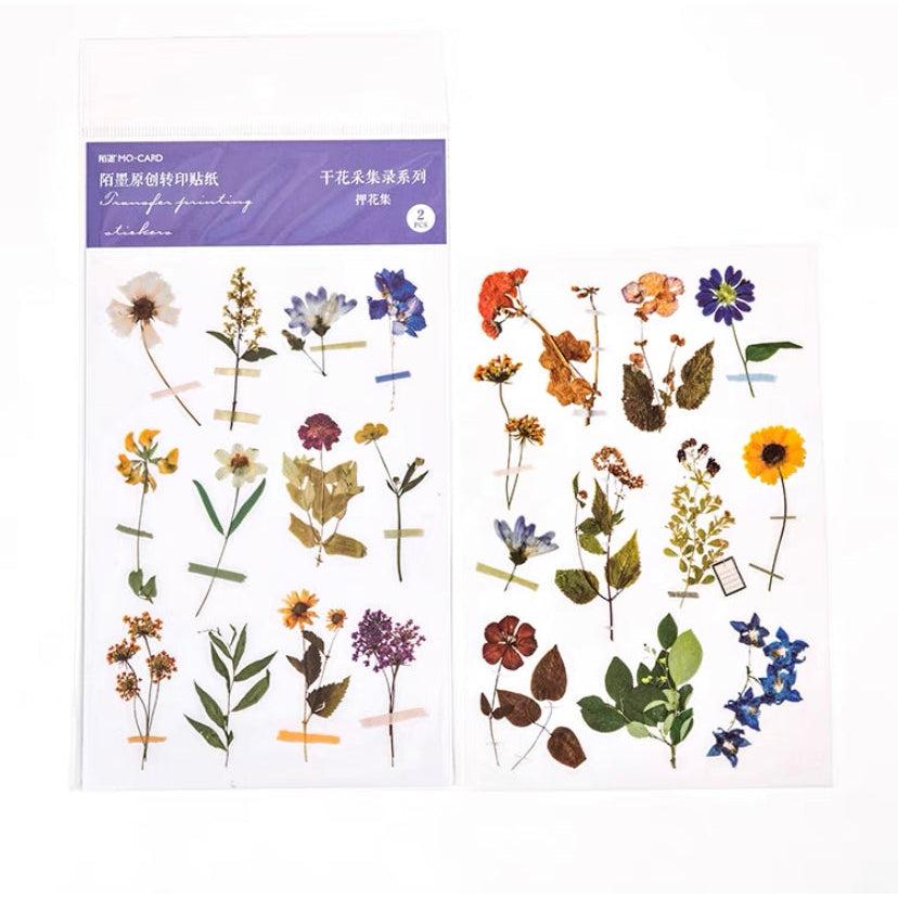 Print-on Flower Stickers Sheets, Flora Botanical Plant Sticker Sheets