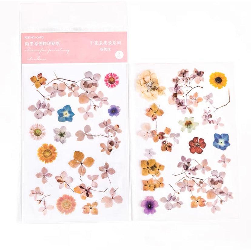 Print-on Flower Stickers Sheets, Flora Botanical Plant Sticker Sheets